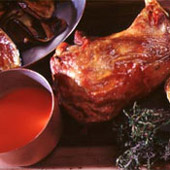 Plat : Tranches d'aubergine et épaule d'agneau